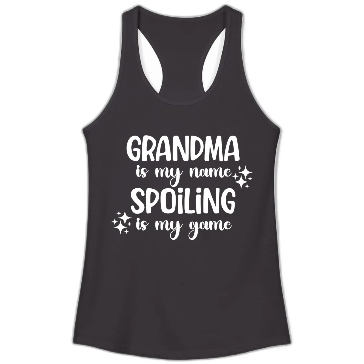 Grandma Is My Name Spoiling Is My Game Ladies Tank in Black